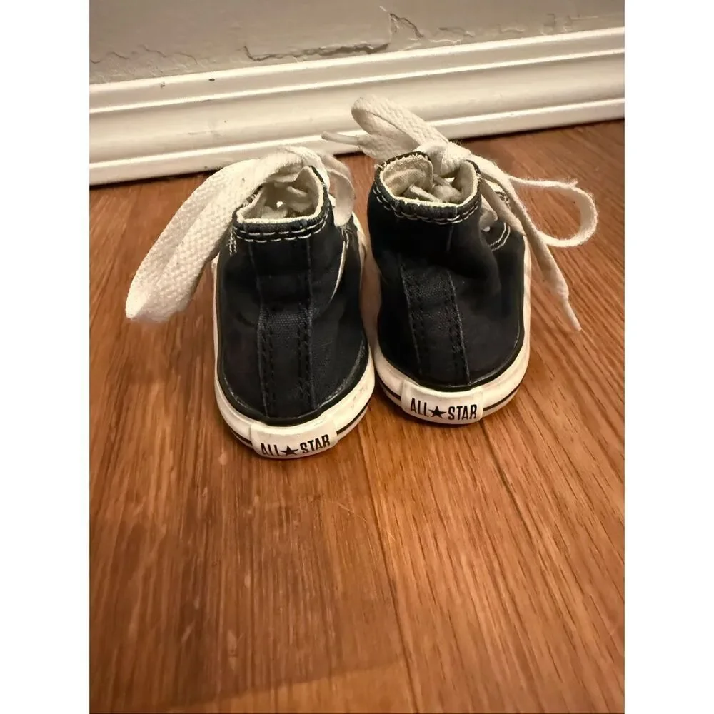 Converse Black Chuck Taylor All Star High Top Canvas Lace Up Sneakers Size 4